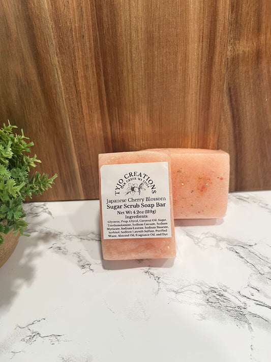 Japanese Cherry Blossom Sugar Scrub Soap Bar